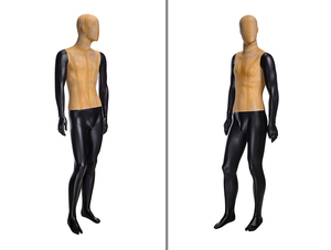 Shopping Mall <strong>Clothes</strong> Display <strong>Props</strong> Abstract Fiberglass Orange Fabric Body Standing and Sitting Set Adult Male Mannequin - Product Image 2