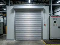 Porte à enroulement en alliage d'aluminium au design minimaliste, avec option de commande à distance ou manuelle, pour utilisation en supermarché