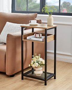 30-Inch Tall <strong>Rustic</strong> Wooden Side <strong>Table</strong> for Bedroom Small <strong>Bedside</strong> or Entryway Furniture Home Use - Product Image 3
