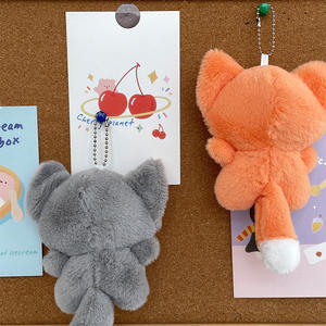 Vente en gros de porte-clés en peluche créatifs et mignons en forme de <span class=keywords><strong>coyote</strong></span> et de loup, jouets en peluche pour loup, cadeau d'anniversaire pour loup - Product Image 4