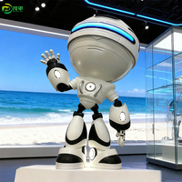 Sculpture de robot de dessin animé avec lumière LED personnalisée, statue décorative en résine FRP, style moderne, ornement, marque Maoping, cadeau d'affaires, décoration de la maison