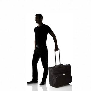 Rolling <b>Suit</b> Garment <b>Bag</b> with logo Wheeled Luggage Case <b>for</b> Travel Black - Product Image 5