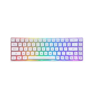 Mini clavier de jeu portable sans fil 2.4G bluetooth 68 touches RGB rétro-éclairé lumineux ensemble combiné