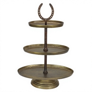 Stunning Horse Shoe <b>Cake</b> <b>Stand</b> Brass Antique Round Platter Trays Hot Selling Equestrian <b>3</b> <b>Tier</b> <b>Cake</b> <b>Stand</b> for Birthday Partyware - Product Image 1