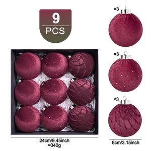 Hot-selling Cross-Border Flocked Handmade Shatterproof <b>Christmas</b> Baubles Light Luxury Tree <b>Decorations</b> in Gift Box Packaging - Product Image 3