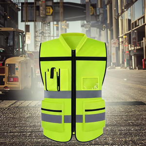 Giubbotto catarifrangente da cantiere per moto a LED Flash caratteristica verde e nero tuta di sicurezza per il traffico - Product Image 4