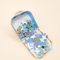 Boîte de rangement premium de forme irrégulière pour emballage de puzzles, style valise unique, en papier, avec poignée en corde durable, pour cadeaux d'enfants