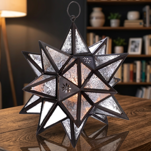 Christmas Home Decor Indoor or Outdoor Custom <b>Star</b> Shape Standing Hanging Lantern With <b>Led</b> <b>Lights</b> for Latest Theme - Product Image 1