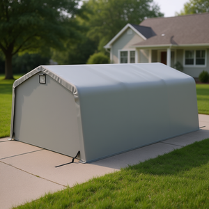 D0100X35VE2 Carpa Portátil para Garaje o Cochera, 12 x 20 Pies, Estructura de Aluminio Gris, Techo a Dos Aguas, Cubierta para 2 Autos - Product Image 2