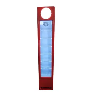 Vertical Slim Fridge Glass Door Energy Drink beverage Display cooler Commercial Refrigerator