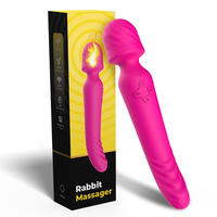 TMM Leistungsstarker Batteriebetriebener Zauberstab-Vibrator Silikon-Körpermassagegerät G-Punkt & Klitoris IPX7 Wasserdichtes Sexspielzeug für Frauen