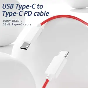 Custom Type C To Type C Mobile Phone Usb C 30 Pd 100w 5a Fast Charging Data Cable