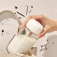 Logo personnalisé personnalisé en verre à haute teneur en borosilicate écologique clair durable bouteille d'eau tasse à café thé gobelet cadeau portable