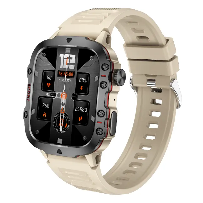 GloryFit App 1.96 "montre intelligente sport QX11 moniteur d'oxygène sanguin extérieur 3 ATM étanche 420mAh batterie robuste hommes Smartwatch