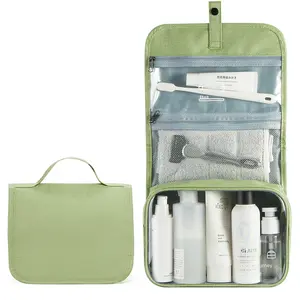 Vendere il nuovo tipo di borsa cosmetica vegana con Logo personalizzato borsa cosmetica da viaggio con cerniera borsa per il trucco da toilette