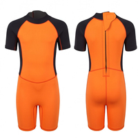 Combinaison de plongée courte en néoprène pour homme OEM, fermeture éclair dorsale, orange et noir, pour le surf, la plongée et le snorkeling, idéale pour les vacances d'été