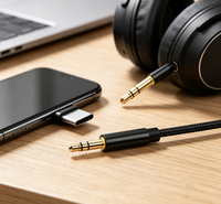 Câble Audio AUX USB Type C 3.5mm mâle, en nylon tressé, coque de prise en alliage métallique, anti-interférence, blindé, 182cm, pour haut-parleur de voiture