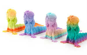 Figurine d'action sirène personnalisée imprimée en <span class=keywords><strong>3D</strong></span>, jouet coloré en PLA, ornements de maison, sirène articulée, animaux écologiques - Product Image 2