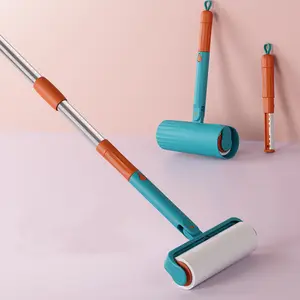 Extendable Long Handle Sticky Mop Pet Hair Remover Stick It Floor Carpets Clothing Lint Roller Giant Large Lint Roller