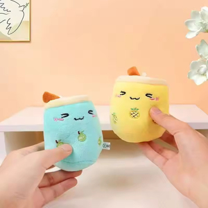 Bán buôn 12cm Kawaii cốc cà phê nhồi BOBA Trà Trái Cây Mặt dây chuyền plushtoy mềm thân thiện với môi dễ thương trà bong bóng Keychain quyến rũ - Product Image 5