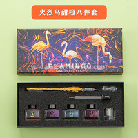 Yihuale — ensemble de stylos de calligraphie, stylo tremper en verre Vintage cristal avec encre de 12 couleurs, nouveau produit 2021