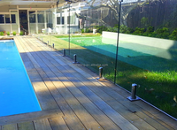 YL METAL 316 Poteau de fixation pour clôture de piscine en verre sans cadre, balustrade en verre trempé transparent
