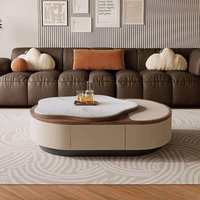 Table basse en pierre frittée de style italien, luxe léger, pour salon, usage domestique, petite table de rangement créative de style français pour café et thé