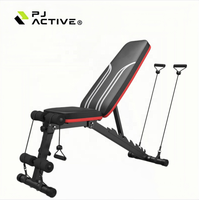 PINJIAN Banc de musculation inclinable moderne et réglable Prime Fitness avec fonction dips, banc de fitness stable