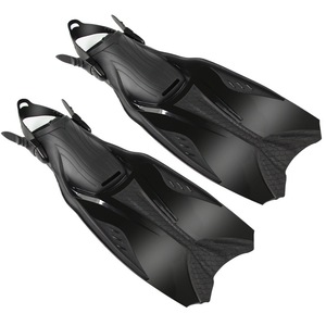 Palmes de plongée pour entraînement de natation, talon ouvert, en TPR, pour adultes et enfants, équipement de plongée en apnée, noir - Product Image 1