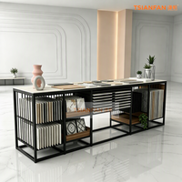 Présentoir multifonctionnel en métal robuste pour carreaux et pierres de quartz, support de rangement modulaire, table d'exposition d'échantillons de marbre