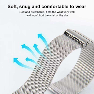 Bracelet de montre milanais à libération rapide Upro 10mm-24mm en acier inoxydable avec double boucle de sécurité pour Apple Watch Samsung - Product Image 3