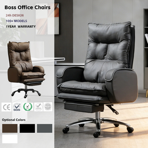 Leather Computer <strong>Chair</strong> Comfortable Sedentary Household Reclining Study Desk <strong>Chair</strong> Boss <strong>Chair</strong> Backrest Swivel Ergonomic Modern - Product Image 1