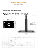 Support de plafond robuste en métal noir pour éclairage de studio, compatible avec bras de perche lumineuse pour tournage vidéo et studio photo