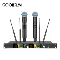 Système de microphone sans fil UHF professionnel PL-32 True Diversity 200 canaux avec égaliseur intégré, réverbération et anti-retour pour église, scène et DJ