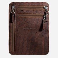 Portefeuille de voyage vintage anti-RFID, écologique, pour passeport, argent et téléphone, avec plusieurs fermetures éclair, antivol, sac bandoulière en nylon