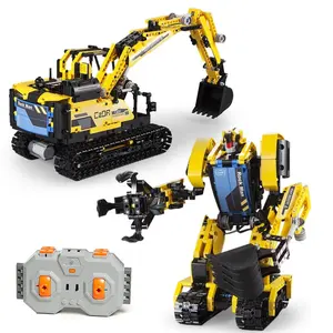 Dada DIY 2in 1 RcロボットロックマンショベルC51026Wビルディングブロックトラックおもちゃ (930個)