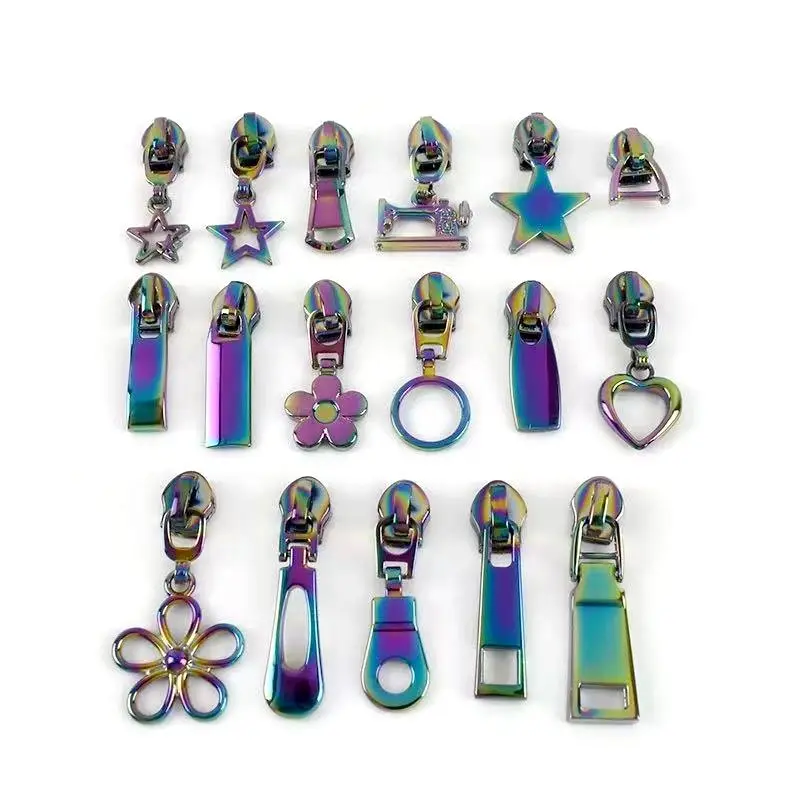 Factory Outlet Rainbow Color zipper Pull 5# Suitcase Zipper Slider Bags Garment Zipper Wholesale