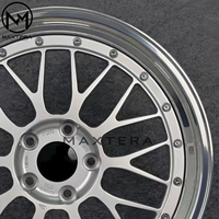 Rines de Aleación Maxtera Forjados Personalizados con Bordes Pulidos y Acabado Cepillado Estilo LM para BMW, Porsche, Audi, AMG, 370Z, GT-R, Mustang, Corvette