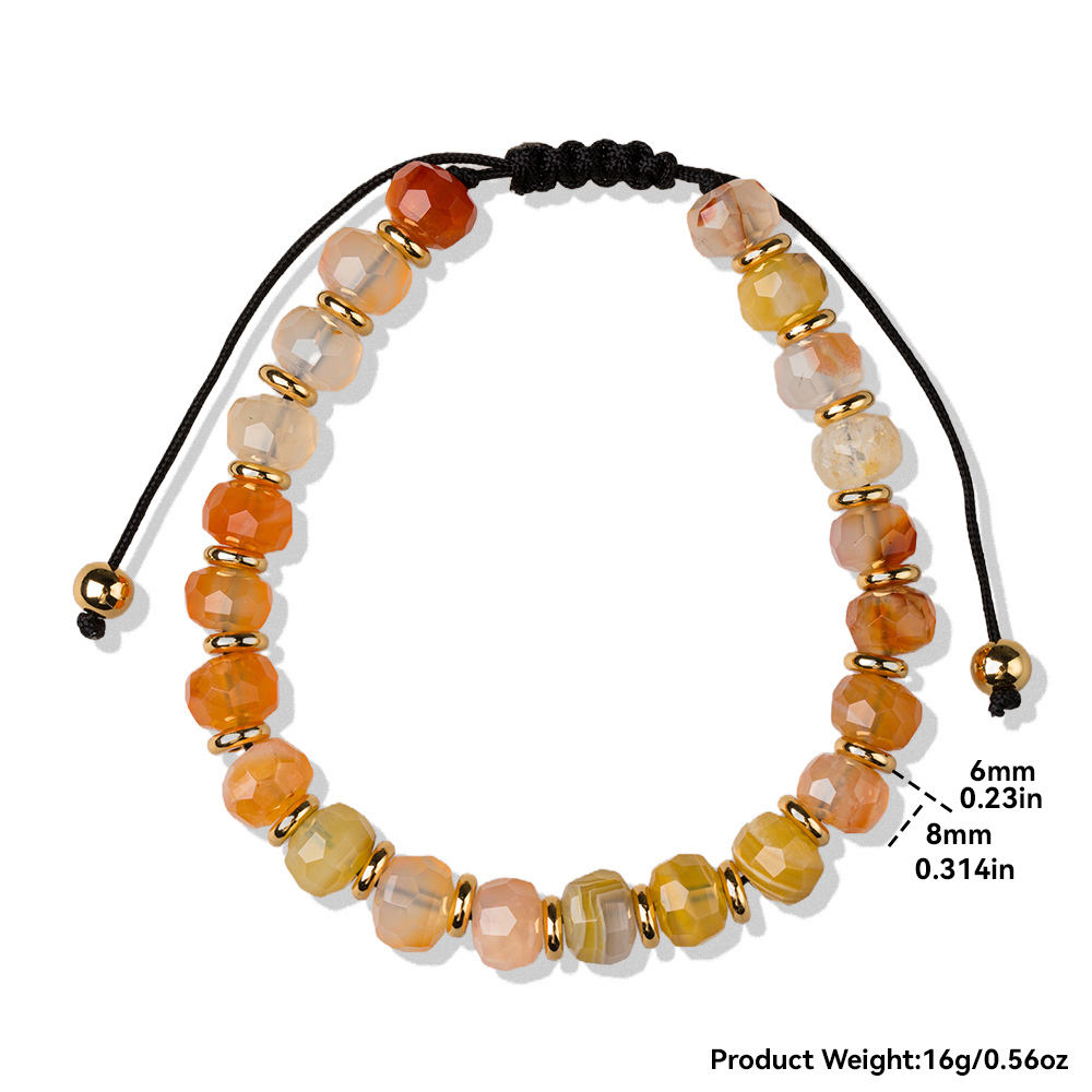 Naranja Botswana Ágata + acero inoxidable