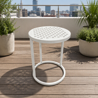 Nouvelle arrivée, table basse et table d'appoint en aluminium perforé, durable et légère, pour hôtel et villa