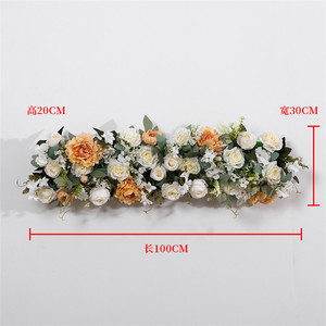 Décoration d'arche de mariage, rangée de fleurs de roses et pivoines pour événements extérieurs, aménagement de scène, décoration de zone d'accueil - Product Image 6