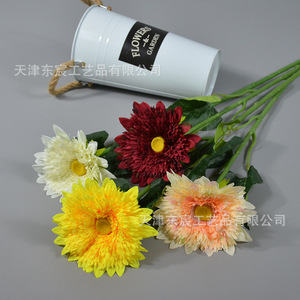 Dongchen Crafts - Girasol Artificial de Tallo Único, 15 cm de Diámetro, Flor de Seda para Decoración de Bodas y Hogar - Product Image 3