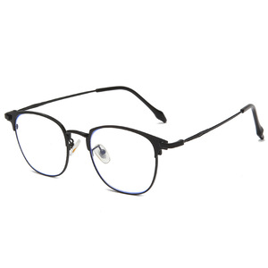 Monturas de gafas ovaladas para mujer, protección contra luz azul, lentes planas de montura completa YC9036 C1 - Product Image 1
