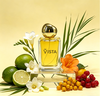 Flacons de parfum de luxe avec vaporisateur, 30ml/50ml/100ml, en verre carré, impression sérigraphique, marque VISTA, modèle T44-1