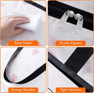 Nuoxin grande capacité <span class=keywords><strong>vinyle</strong></span> pliable mobile Pvc tissu clair couverture sac de rangement avec fermeture éclair - Product Image 6