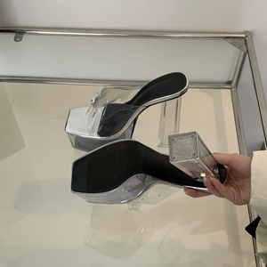 T-<b>stage</b> Style 2024 Show Stars Left square Head Crystal Heel Anti-Slip Waterproof <b>Platform</b> Spring Women's Sandals 35-42 - Product Image 5