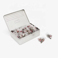 Boîte en étain rectangulaire de qualité alimentaire, personnalisable, avec couvercle à charnière imprimé, emballage écologique adapté à l'emballage du chocolat et des bonbons