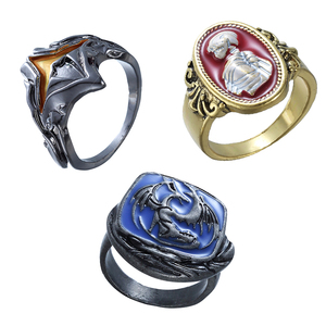 ZRM Fashion Dark Souls Rings, bagues vintage en alliage plaqué rhodium, design paix, bijoux cosplay pour hommes, femmes, cadeaux unisexes - Product Image 6