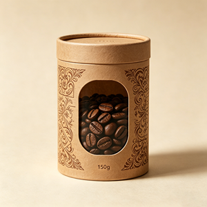 Emballage personnalisé pour thé et café, tube en papier cylindrique rond de qualité supérieure, recyclable avec fonction d'estampage pour les boissons - Product Image 1