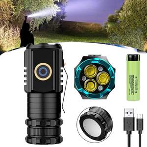 Lampe torche tactique en gros 600 lumens 3 XPG Mini en aluminium scellé étanche 4 modes recharge USB Type-C camping extérieur avec clip - Product Image 1